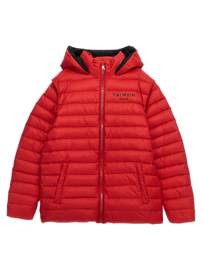 Long logo print down jacket Down jacket, Parka, Casual jackets