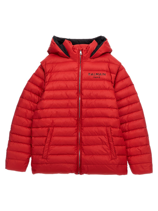 Long logo print down jacket Down jacket, Parka, Casual jackets