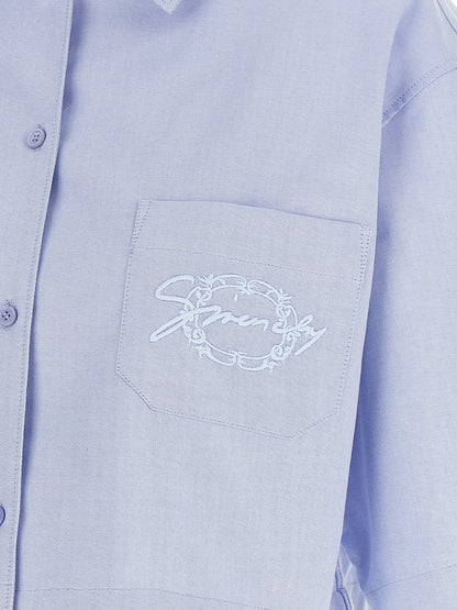 Logo embroidery shirt Shirt, blouse