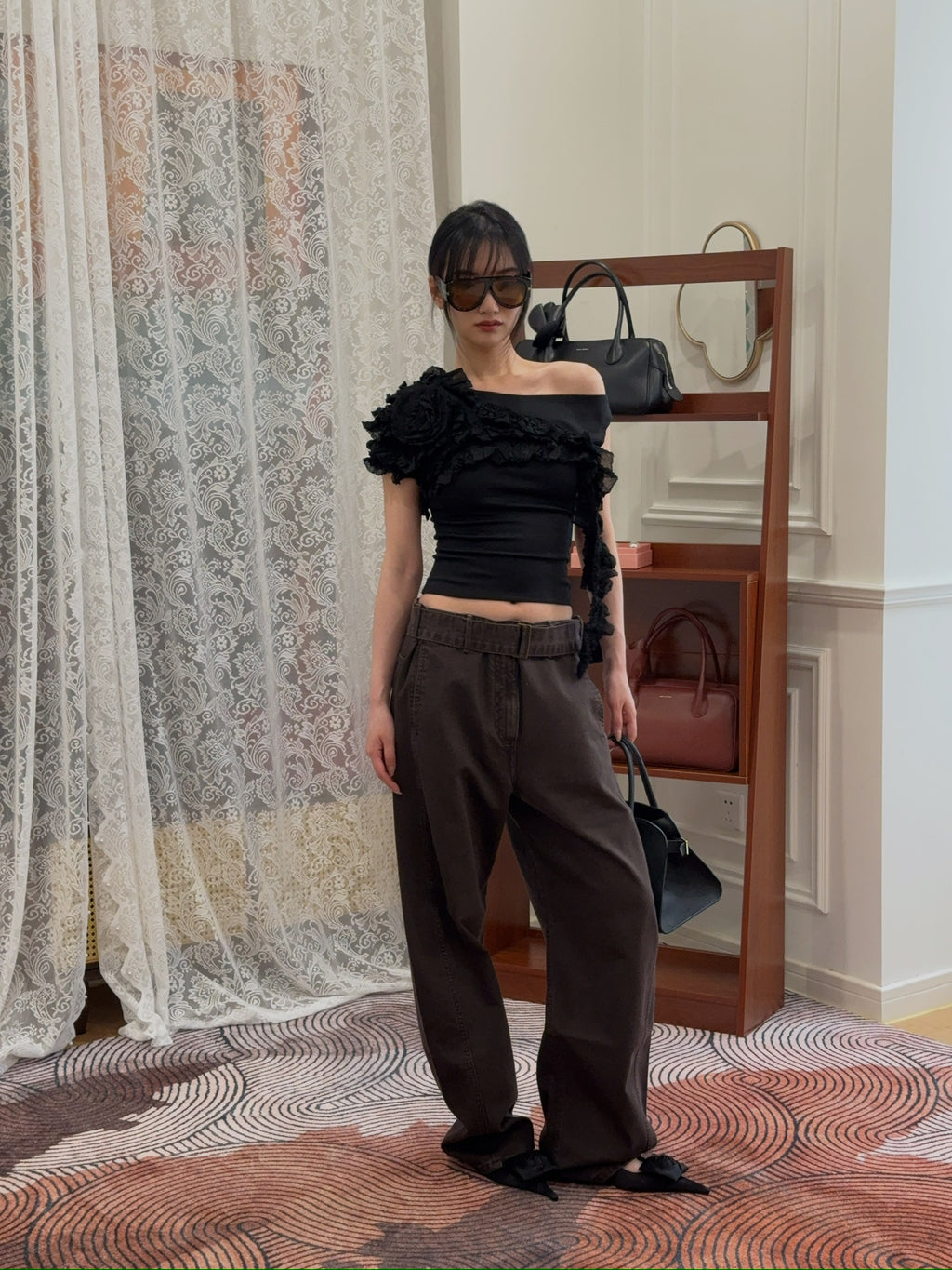 Magda Butrym Pf26 denim 07 pants brown