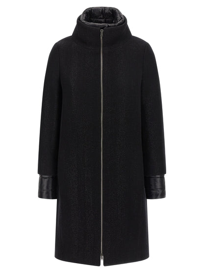 Lamé thread and wool coat Coats, trench coats