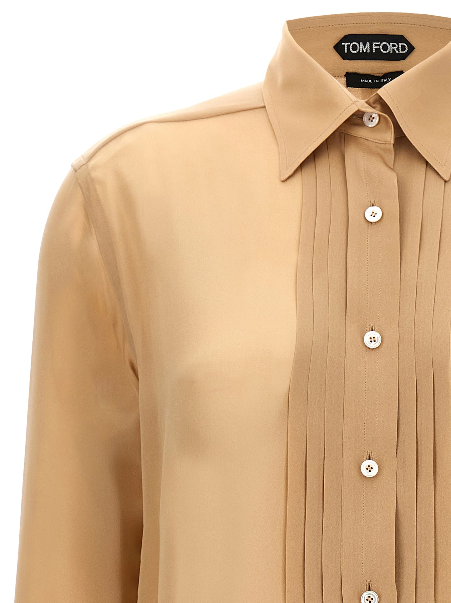 Pleated plastron shirt Shirt, blouse
