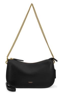 Coach Waverly Leather Shoulder Bag with Chain