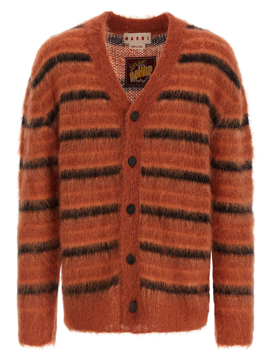Brushed striped cardigan Sweater, cardigans