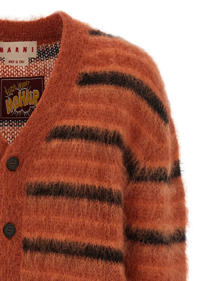 Brushed striped cardigan Sweater, cardigans