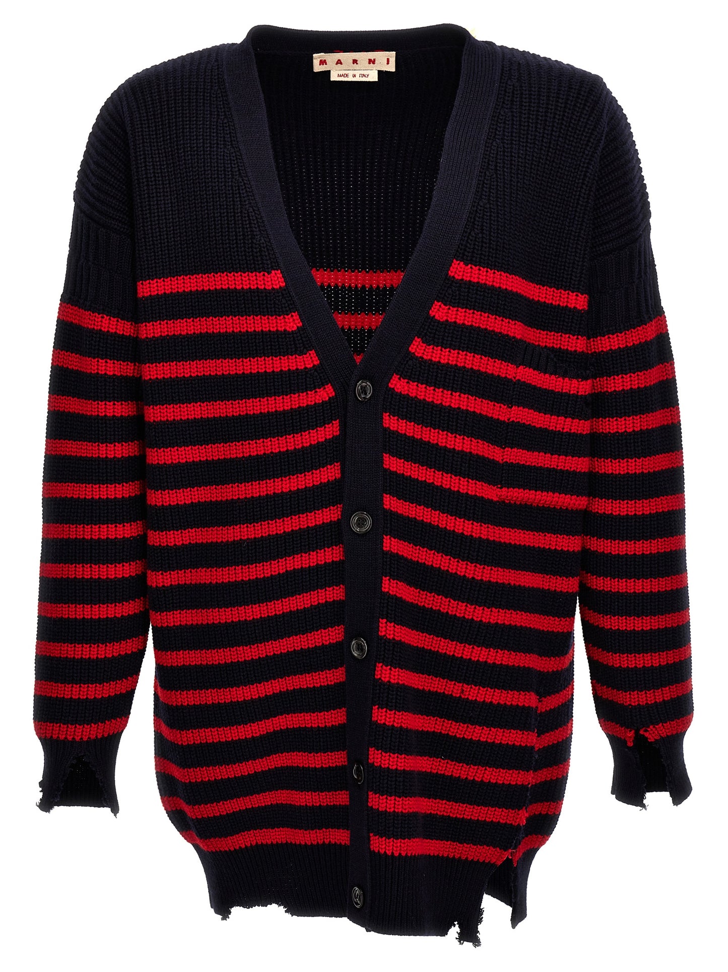 Destroyed effect striped cardigan Sweater, cardigans