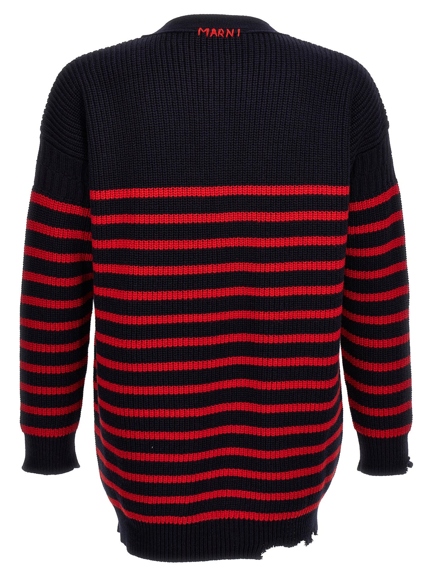 Destroyed effect striped cardigan Sweater, cardigans