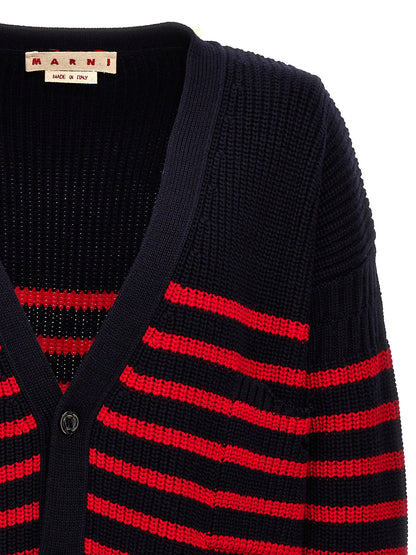Destroyed effect striped cardigan Sweater, cardigans