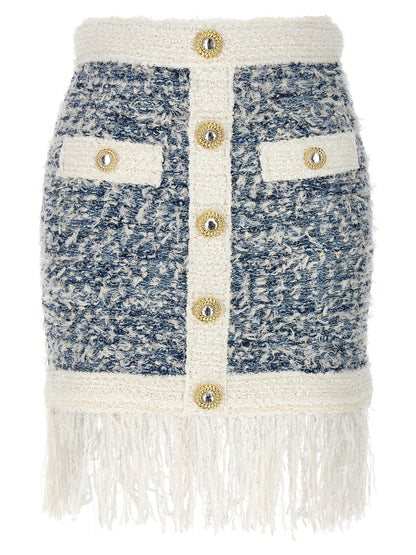 Fringed tweed skirt Skirts