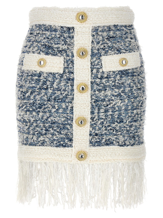 Fringed tweed skirt Skirts