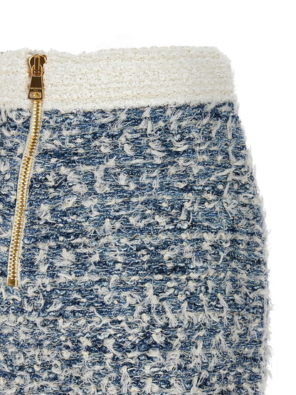Fringed tweed skirt Skirts