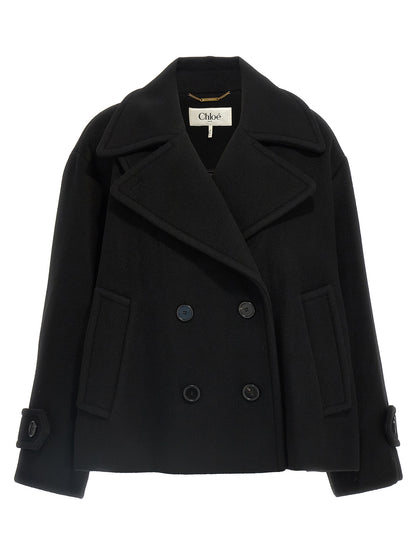 Double breasted wool coat Coats, trench coats
