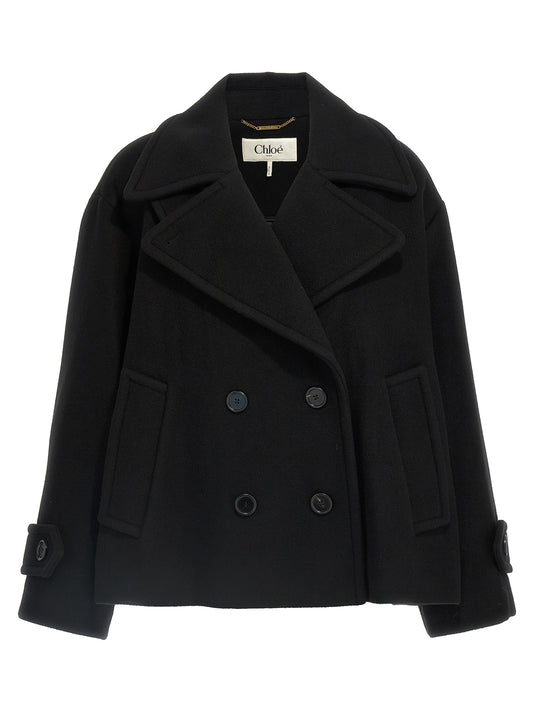 Double breasted wool coat Coats, trench coats
