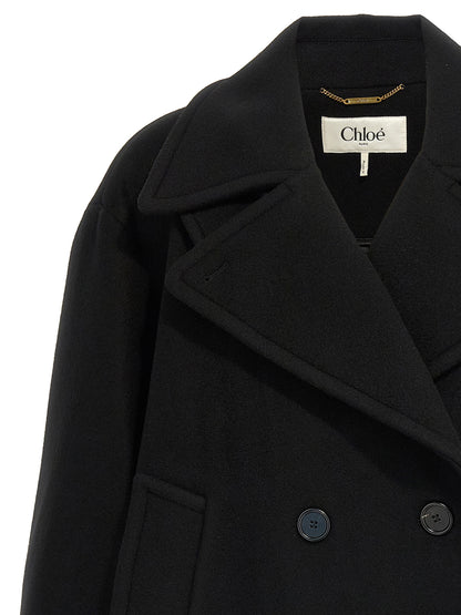 Double breasted wool coat Coats, trench coats