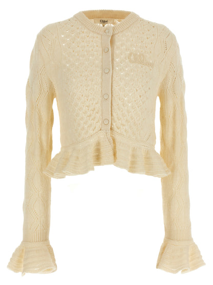 Pointelle cardigan Sweater, cardigans