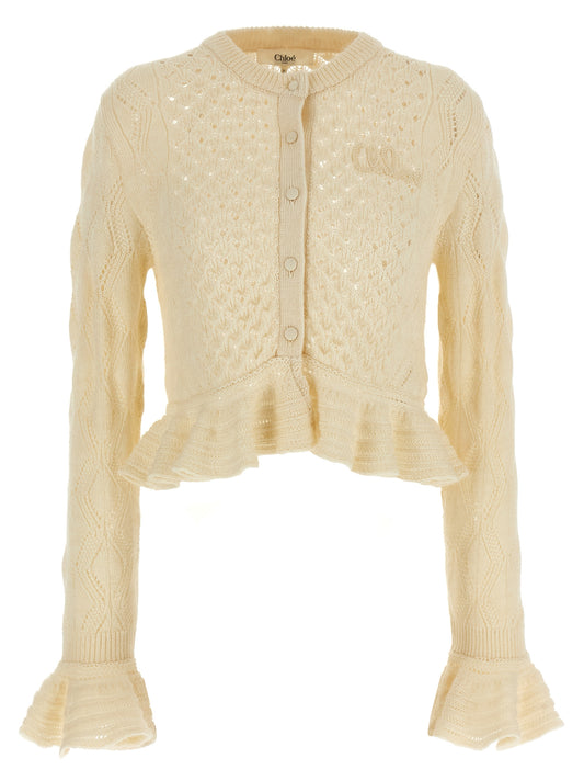 Pointelle cardigan Sweater, cardigans