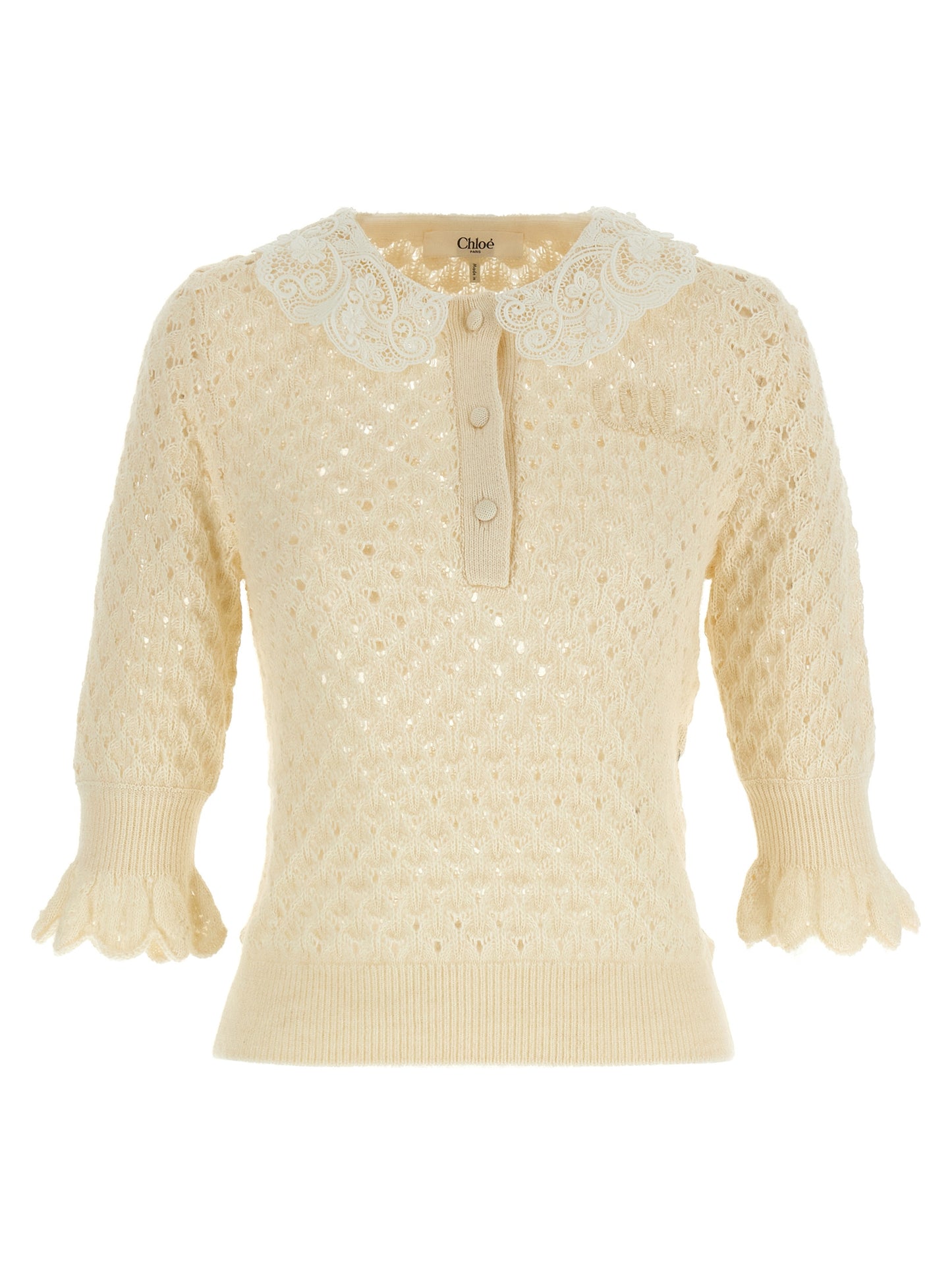 Pointelle knit Sweater, cardigans