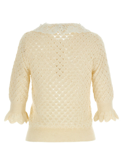 Pointelle knit Sweater, cardigans