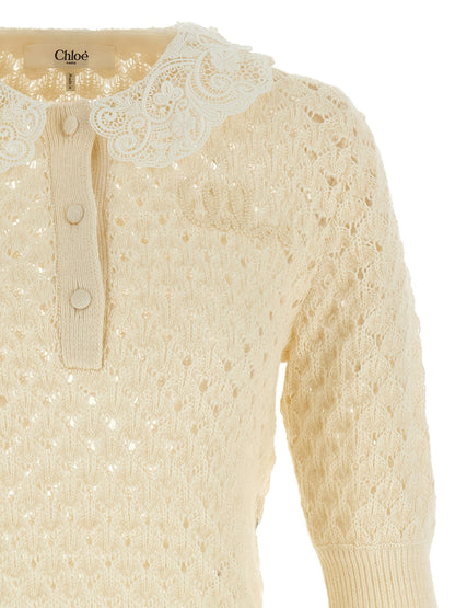 Pointelle knit Sweater, cardigans
