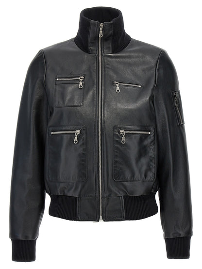 Leather bomber jacket Down jacket, Parka, Casual jackets