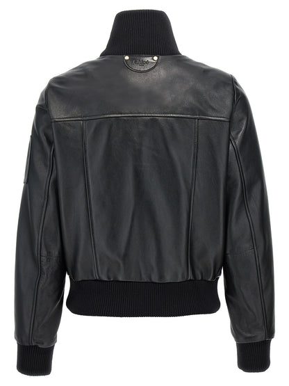 Leather bomber jacket Down jacket, Parka, Casual jackets