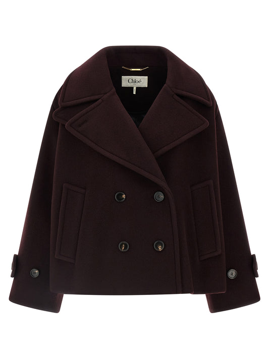 Double-breasted short coat Coats, trench coats