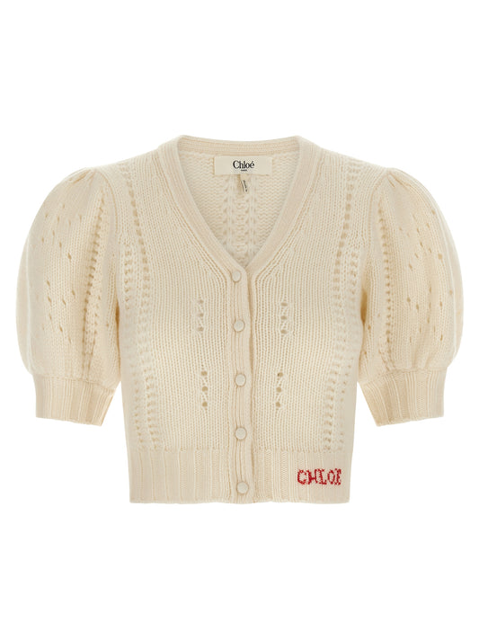 Jacquard logo cardigan Sweater, cardigans