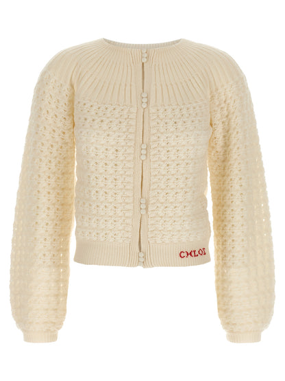 Jacquard logo cardigan Sweater, cardigans