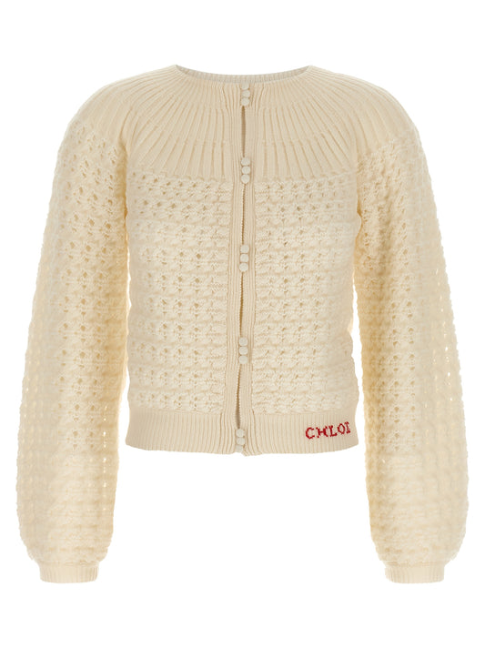Jacquard logo cardigan Sweater, cardigans