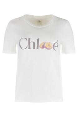 Chloé Baby fit T-shirt with logo in cotton jersey