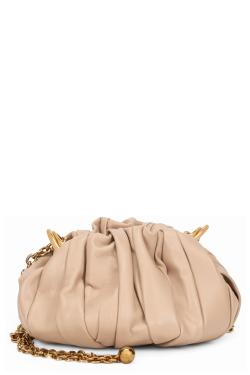 Chloé Pleated shoulder bag in leather with chain