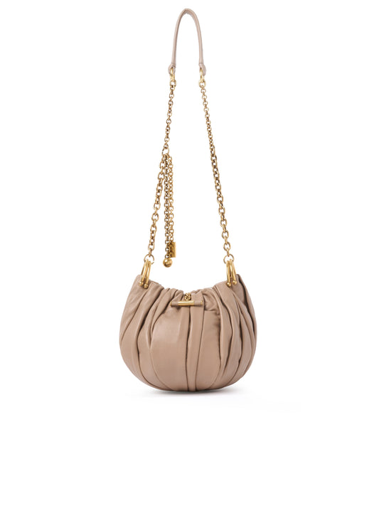 Chloé Pleated shoulder bag in leather with chain