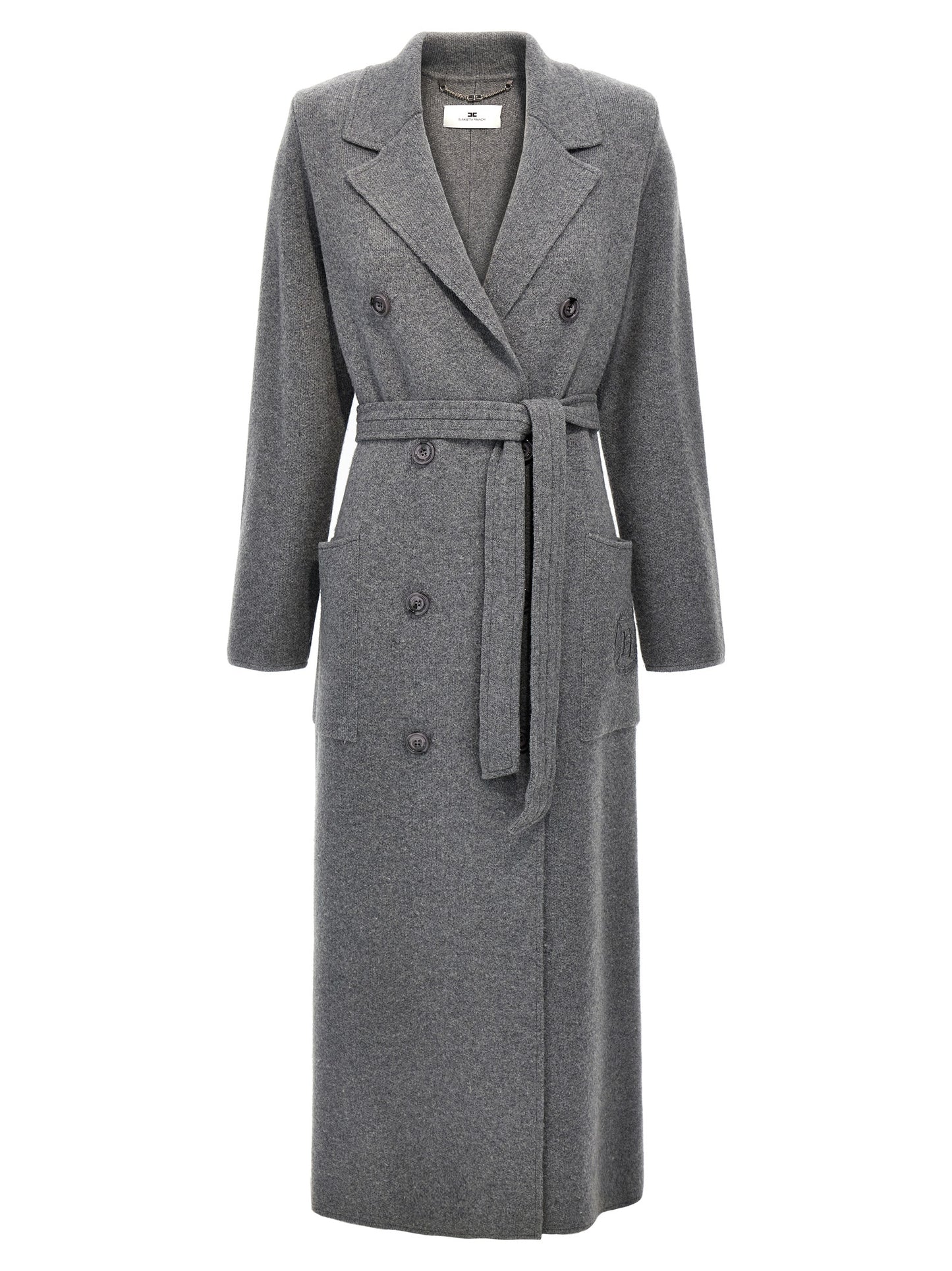 Double-breasted knit coat Coats, trench coats
