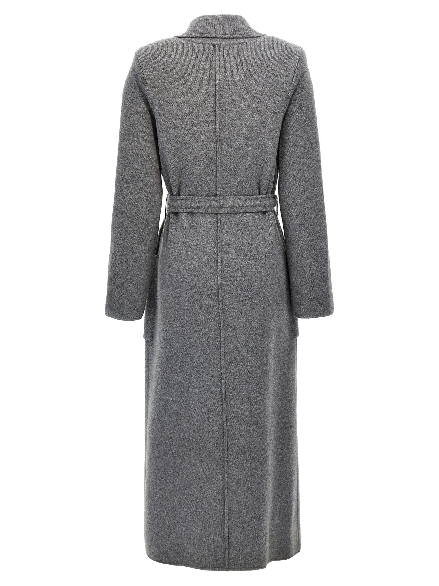 Double-breasted knit coat Coats, trench coats