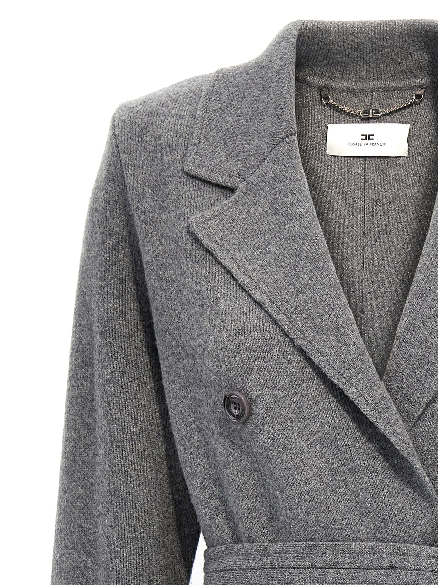 Double-breasted knit coat Coats, trench coats