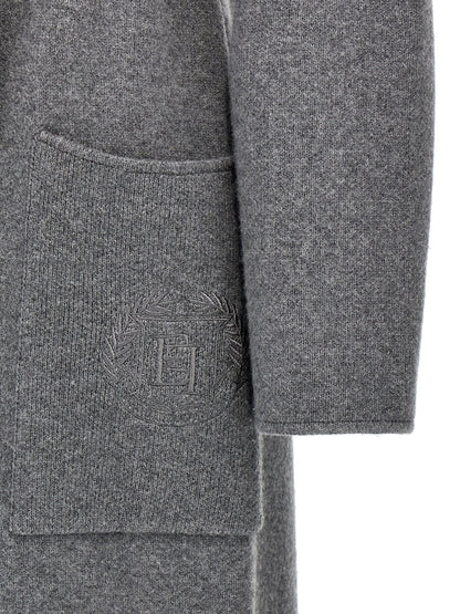 Double-breasted knit coat Coats, trench coats