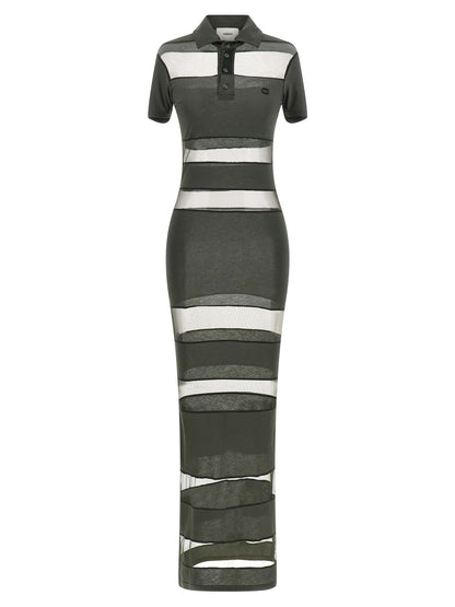 'Striped Sheer Polo' dress Dresses