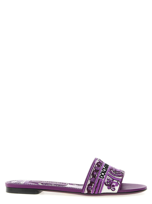 'Maiolica' embroidery slides Sandals