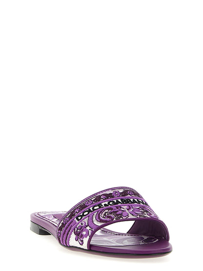 'Maiolica' embroidery slides Sandals