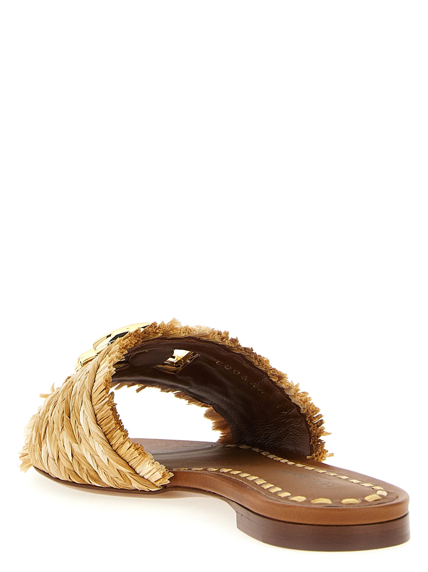 Raffia braid slides Sandals