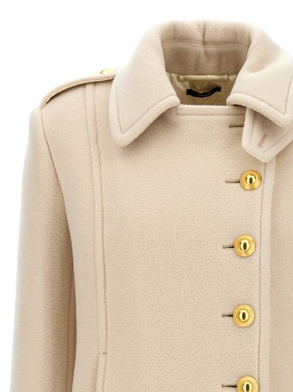 Single-breasted wool coat Coats, trench coats