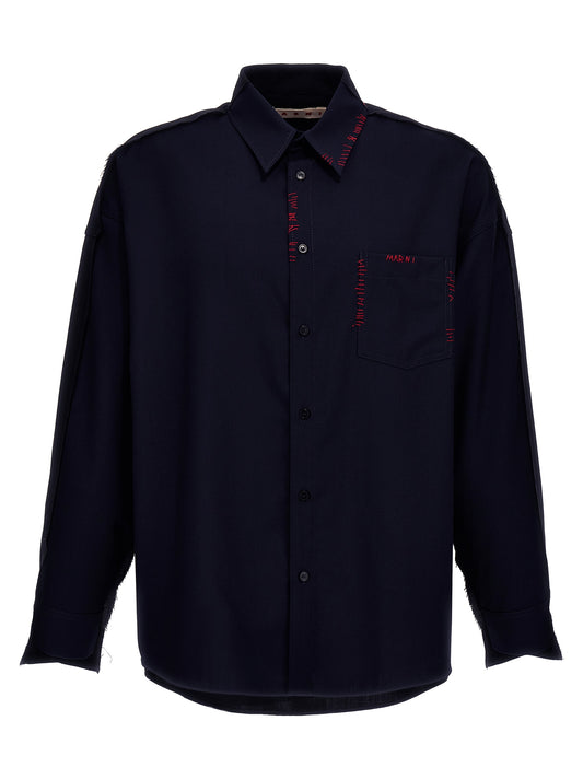 Cool wool shirt with contrast stitching Shirt, blouse