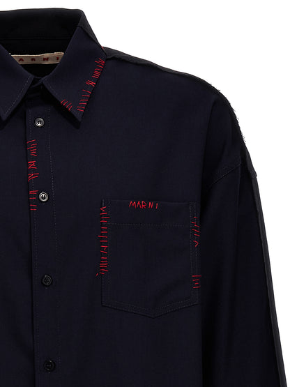 Cool wool shirt with contrast stitching Shirt, blouse
