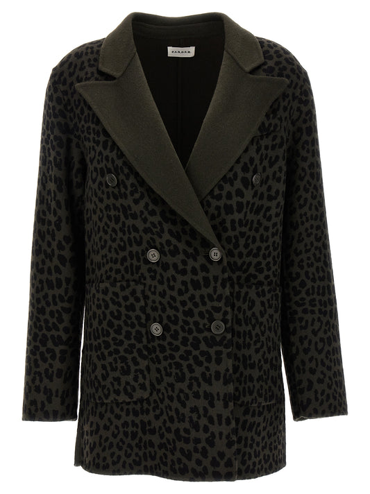 Animal print double-breasted blazer Blazer and Suits