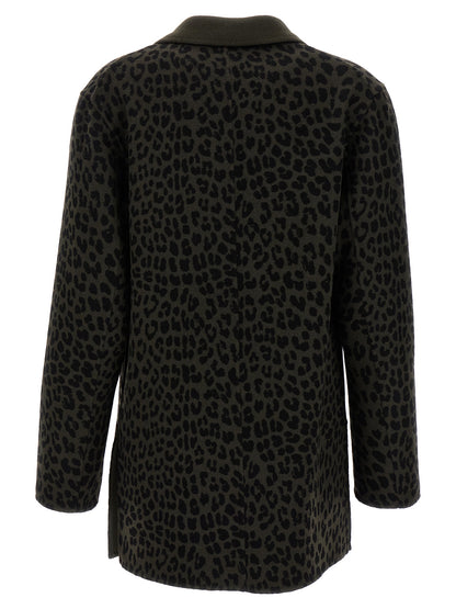 Animal print double-breasted blazer Blazer and Suits