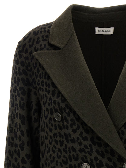Animal print double-breasted blazer Blazer and Suits