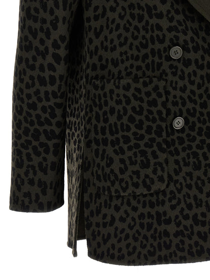 Animal print double-breasted blazer Blazer and Suits
