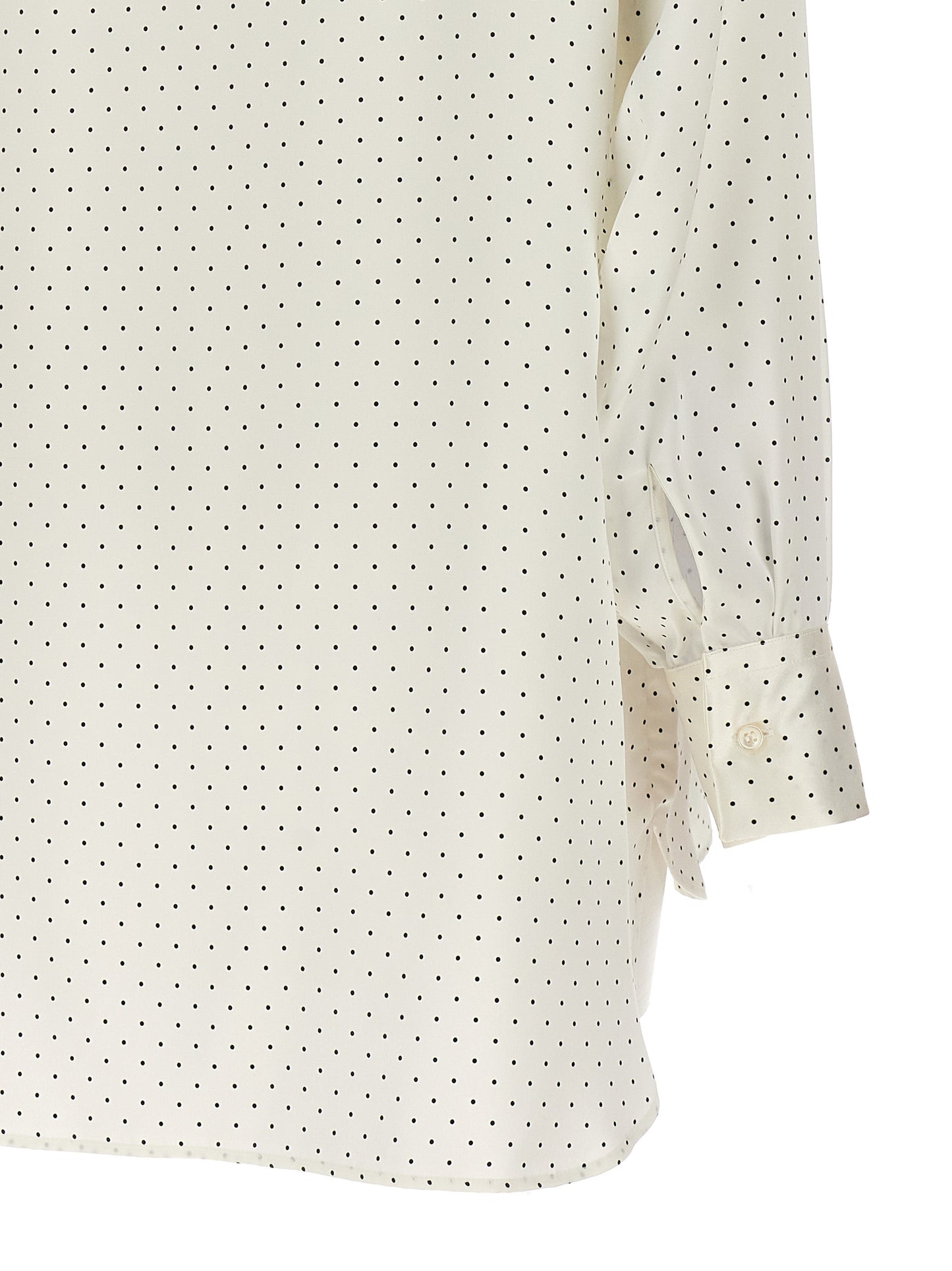 Polka dot shirt flower brooch Shirt, blouse