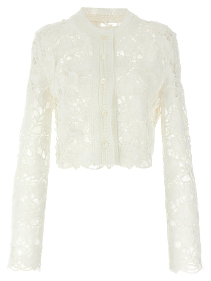 Macramé tulle cardigan Sweater, cardigans
