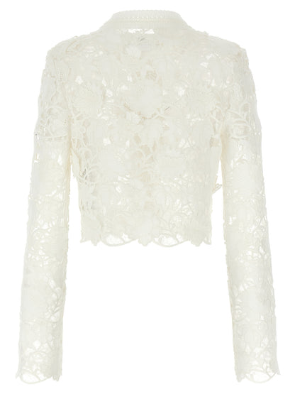 Macramé tulle cardigan Sweater, cardigans
